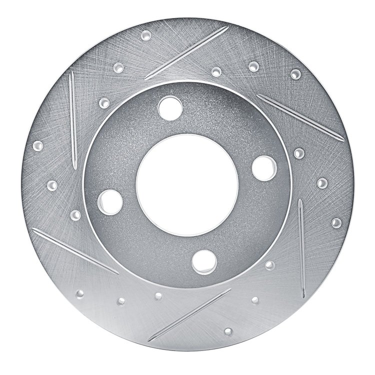 631-73003L Drilled/Slotted Brake Rotor [Silver], 1978-1985 Audi/Volkswagen, Position: Front Left