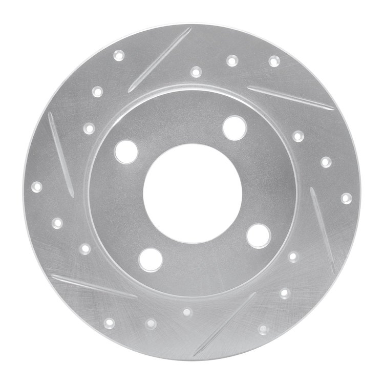 631-73006L Drilled/Slotted Brake Rotor [Silver], 1984-1995 Audi/Volkswagen, Position: Rear Left