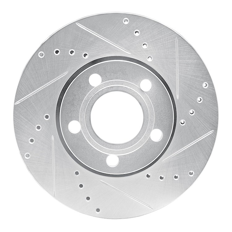 631-73008R Drilled/Slotted Brake Rotor [Silver], 1985-1991 Audi/Volkswagen, Position: Front Right