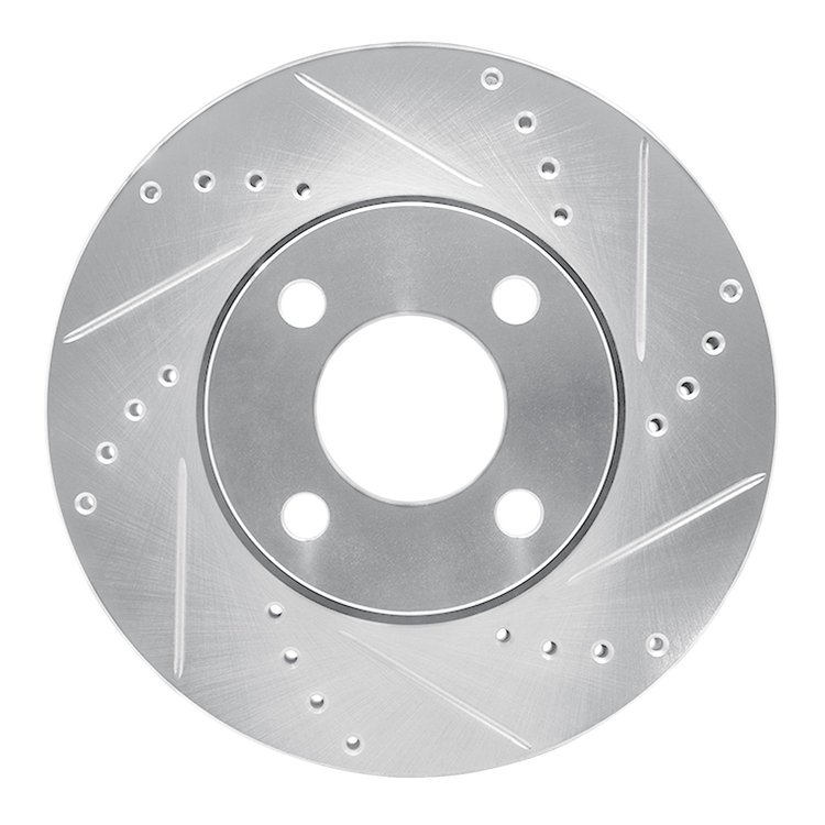 631-73010R Drilled/Slotted Brake Rotor [Silver], 1990-1998 Audi/Volkswagen, Position: Front Right