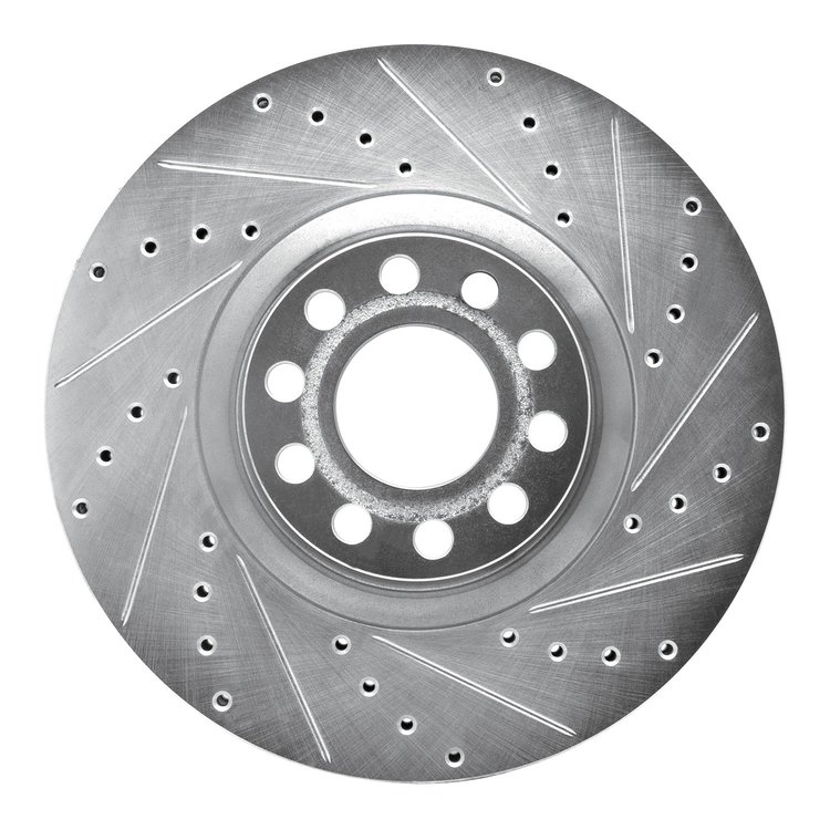 631-73023R Drilled/Slotted Brake Rotor [Silver], 1999-2004 Audi/Volkswagen, Position: Front Right