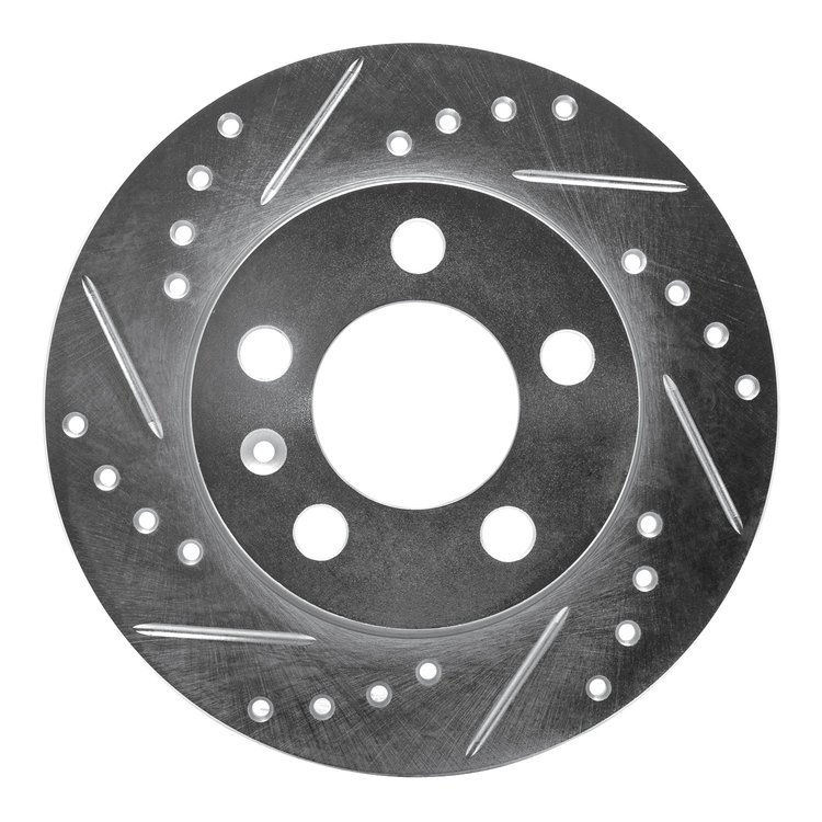 631-73025L Drilled/Slotted Brake Rotor [Silver], 2001-2006 Audi/Volkswagen, Position: Rear Left