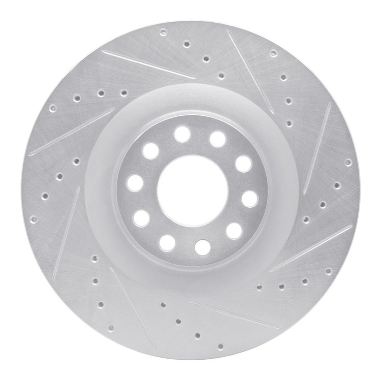 631-73026R Drilled/Slotted Brake Rotor [Silver], 2001-2003 Audi/Volkswagen, Position: Front Right