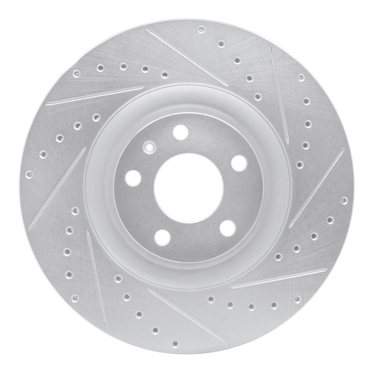 631-73031R Drilled/Slotted Brake Rotor [Silver], 2004-2009 Audi/Volkswagen, Position: Front Right