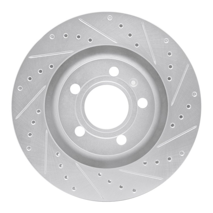 631-73032R Drilled/Slotted Brake Rotor [Silver], 2004-2009 Audi/Volkswagen, Position: Rear Right