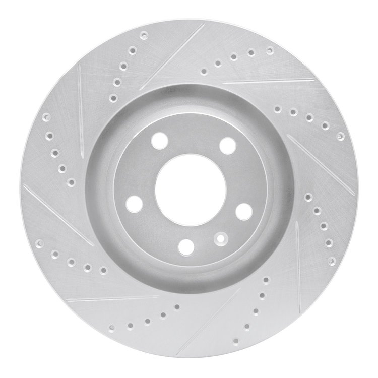 631-73038L Drilled/Slotted Brake Rotor [Silver], 2005-2011 Audi/Volkswagen, Position: Front Left