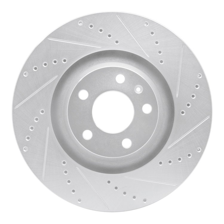 631-73038R Drilled/Slotted Brake Rotor [Silver], 2005-2011 Audi/Volkswagen, Position: Front Right