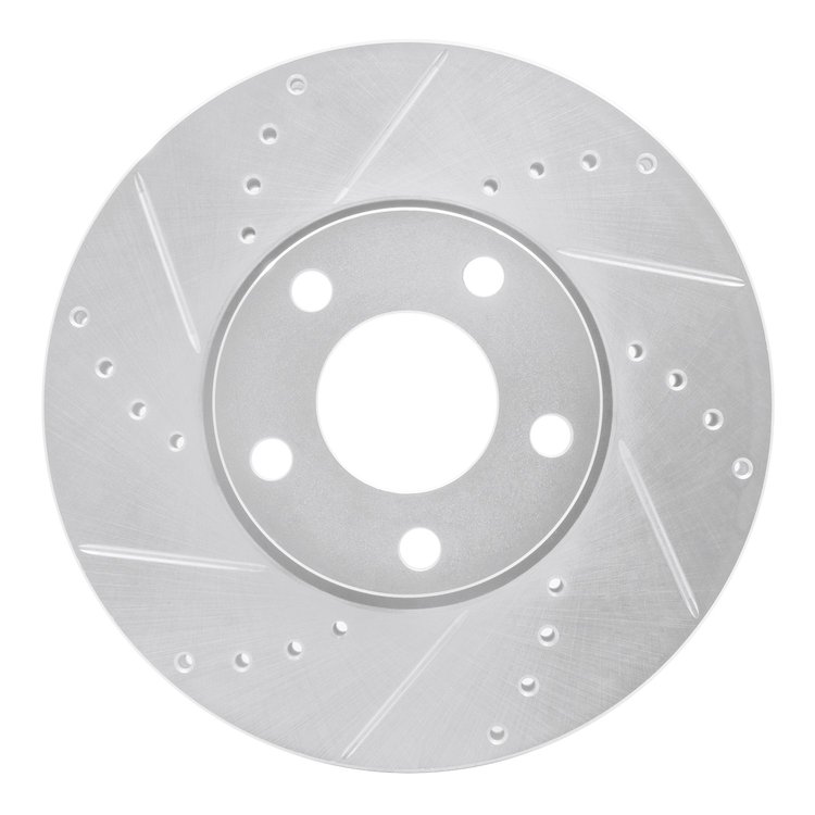 631-73041L Drilled/Slotted Brake Rotor [Silver], 1992-2008 Audi/Volkswagen, Position: Front Left