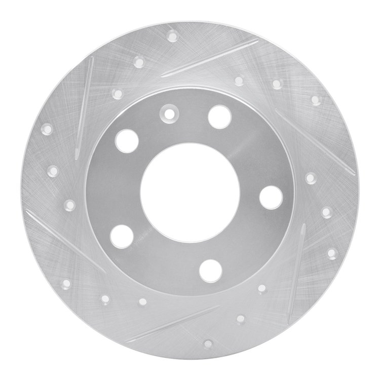 631-73043L Drilled/Slotted Brake Rotor [Silver], 2002-2006 Audi/Volkswagen, Position: Rear Left