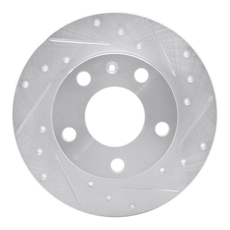 631-73043R Drilled/Slotted Brake Rotor [Silver], 2002-2006 Audi/Volkswagen, Position: Rear Right