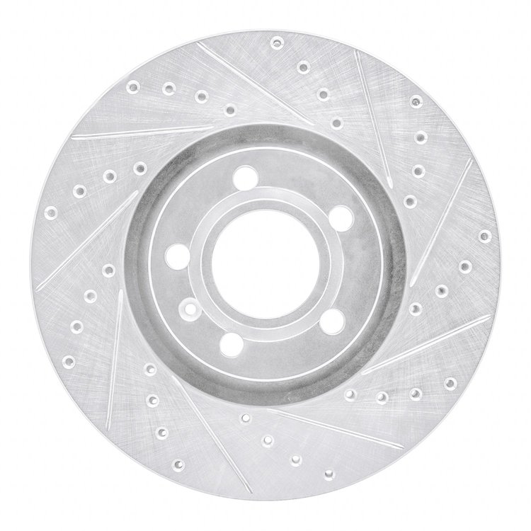631-73044R Drilled/Slotted Brake Rotor [Silver], 1997-2006 Audi/Volkswagen, Position: Front Right