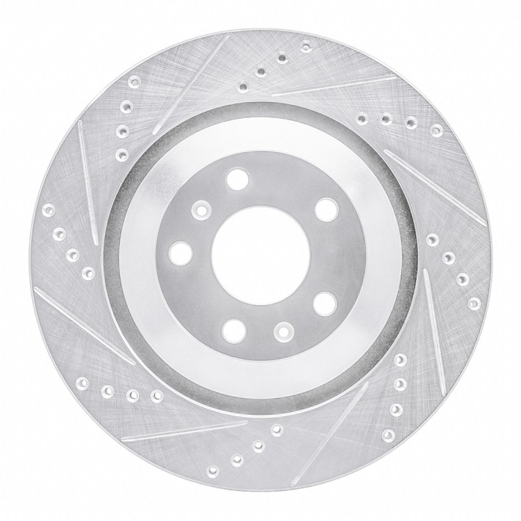 631-73046L Drilled/Slotted Brake Rotor [Silver], 2004-2018 Multiple Makes/Models, Position: Rear Left