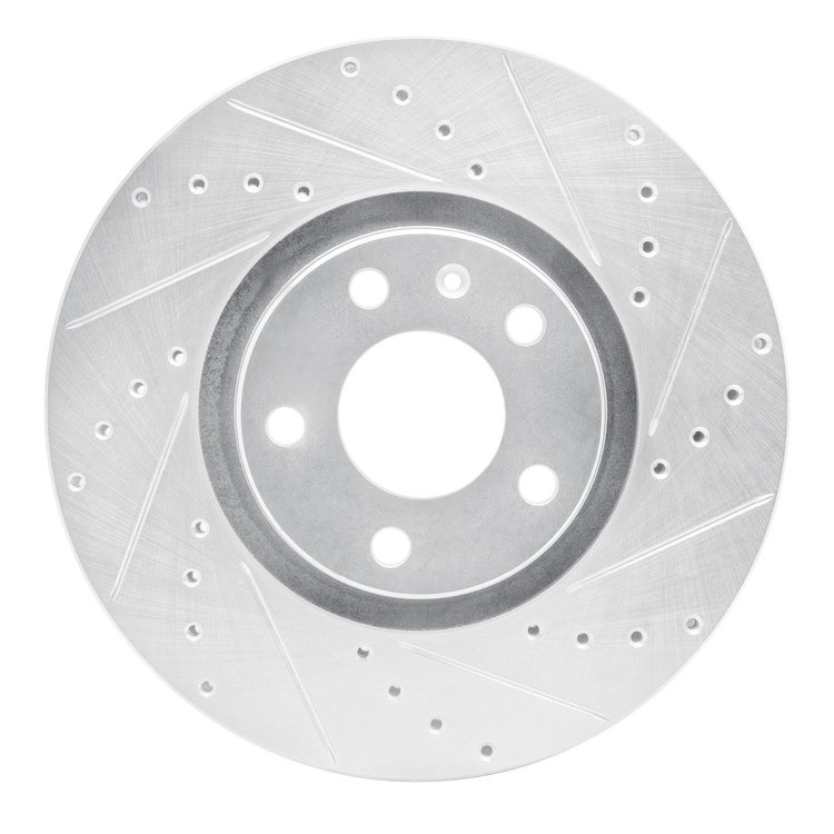 631-73047R Drilled/Slotted Brake Rotor [Silver], 2005-2011 Audi/Volkswagen, Position: Front Right