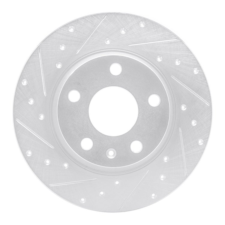 631-73053L Drilled/Slotted Brake Rotor [Silver], 2008-2015 Audi/Volkswagen, Position: Rear Left