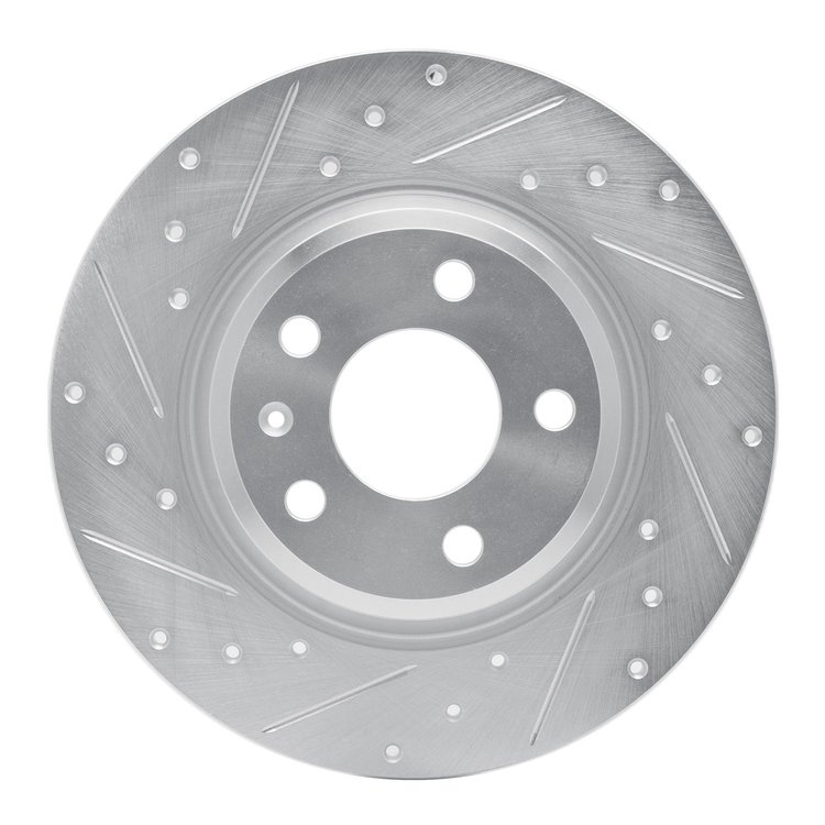 631-73061L Drilled/Slotted Brake Rotor [Silver], Fits Select Audi/Volkswagen, Position: Rear Left