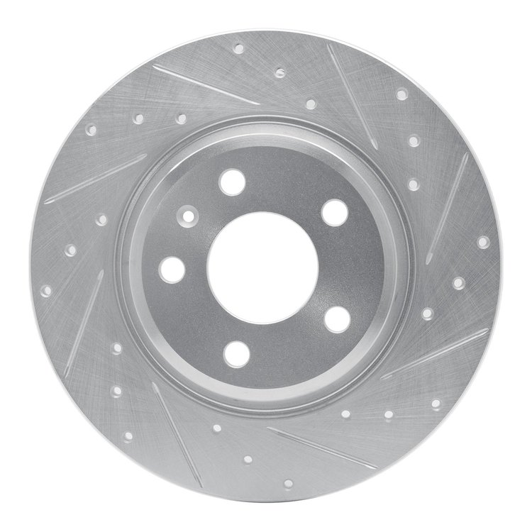 631-73061R Drilled/Slotted Brake Rotor [Silver], Fits Select Audi/Volkswagen, Position: Rear Right