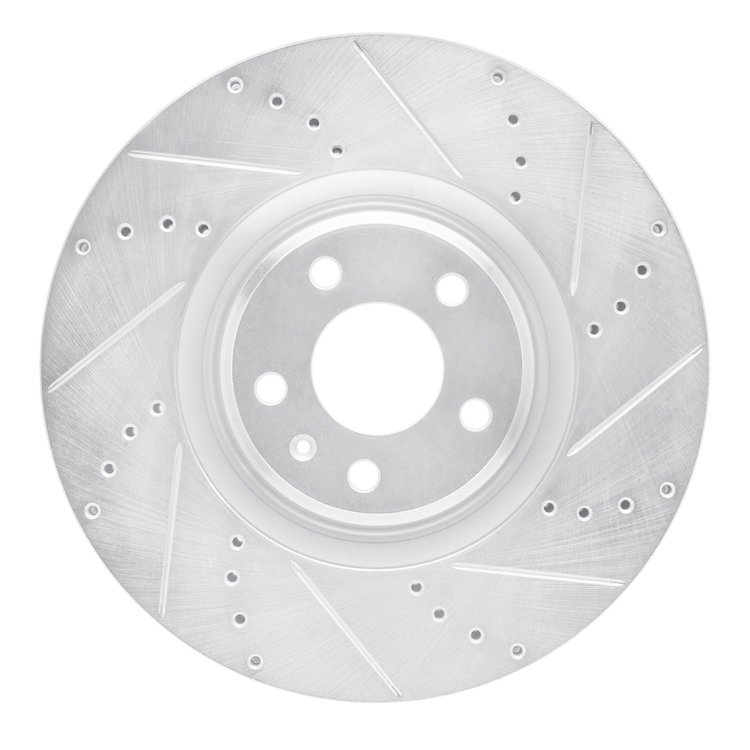 631-73064R Drilled/Slotted Brake Rotor [Silver], 2012-2018 Audi/Volkswagen, Position: Front Right