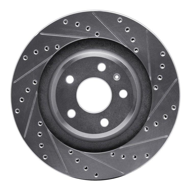 631-73066R Drilled/Slotted Brake Rotor [Silver], Fits Select Multiple Makes/Models, Position: Rear Right