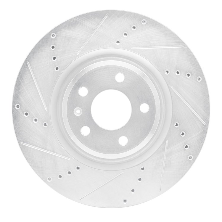 631-73067L Drilled/Slotted Brake Rotor [Silver], 2012-2020 Multiple Makes/Models, Position: Front Left