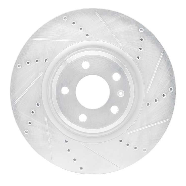 631-73067R Drilled/Slotted Brake Rotor [Silver], 2012-2020 Multiple Makes/Models, Position: Front Right
