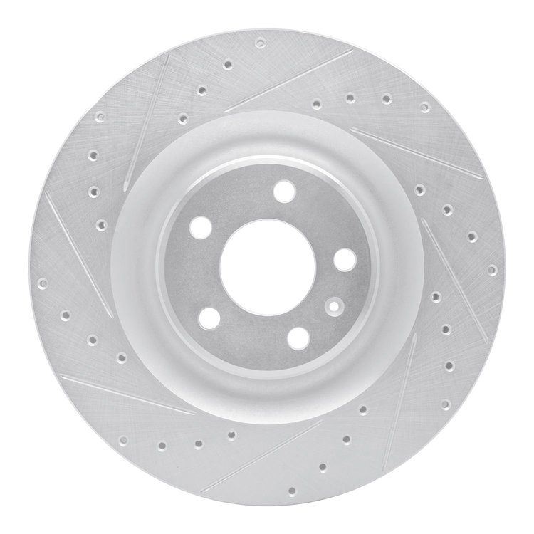 631-73079L Drilled/Slotted Brake Rotor [Silver], Fits Select Audi/Volkswagen, Position: Rear Left