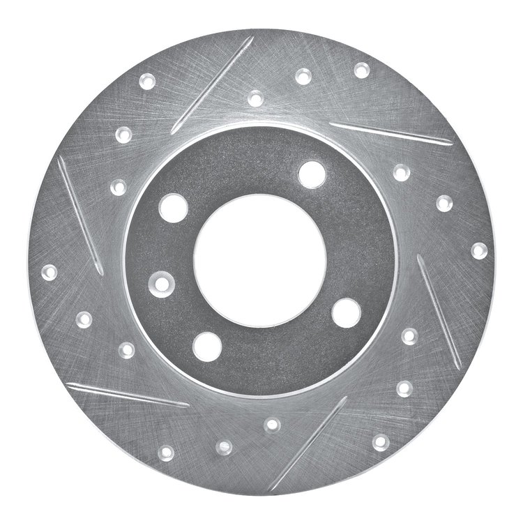 631-74000L Drilled/Slotted Brake Rotor [Silver], 1973-2009 Audi/Volkswagen, Position: Front Left