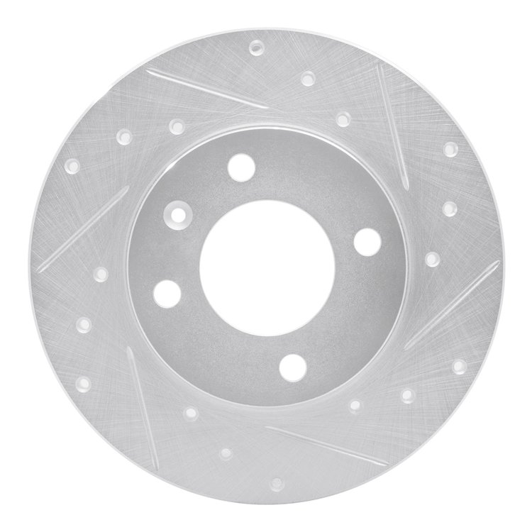 631-74000R Drilled/Slotted Brake Rotor [Silver], 1973-2009 Audi/Volkswagen, Position: Front Right