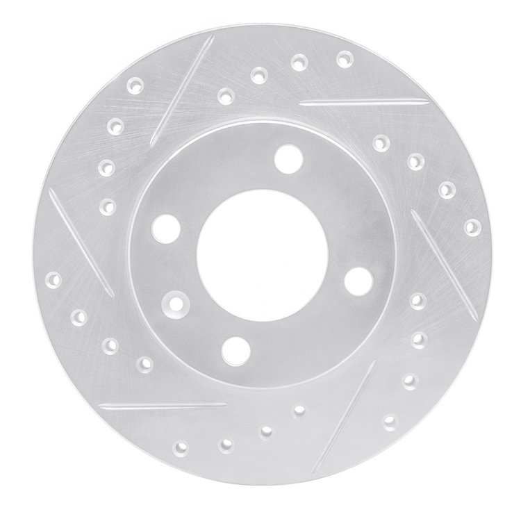 631-74004L Drilled/Slotted Brake Rotor [Silver], 1980-2009 Audi/Volkswagen, Position: Front Left