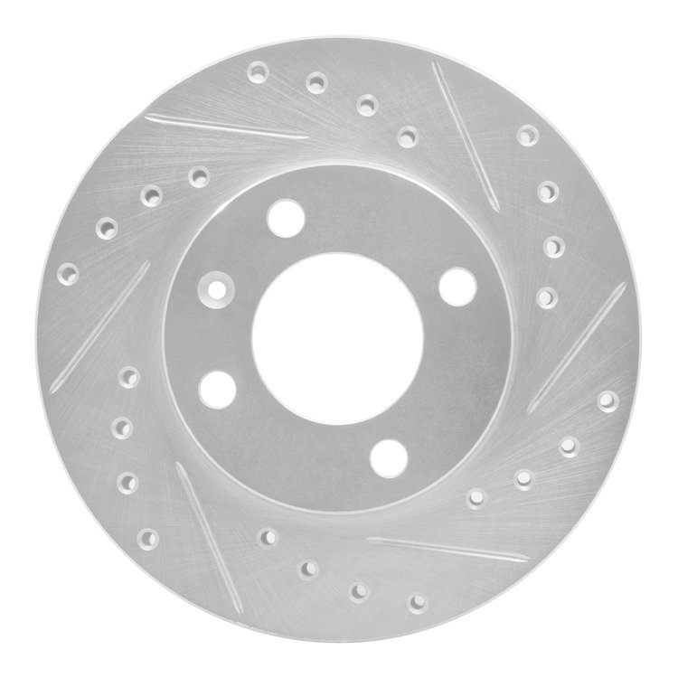 631-74004R Drilled/Slotted Brake Rotor [Silver], 1980-2009 Audi/Volkswagen, Position: Front Right