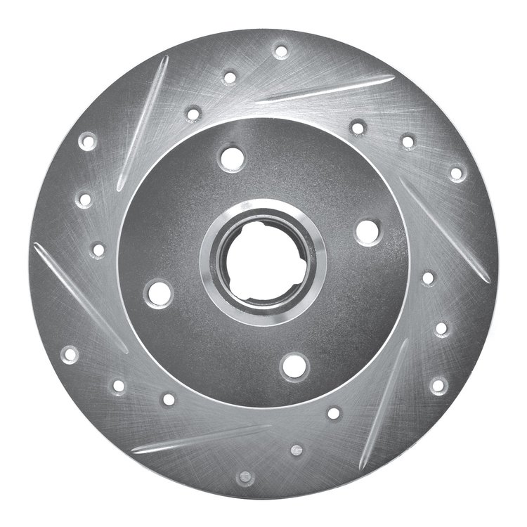 631-74005L Drilled/Slotted Brake Rotor [Silver], 1985-2002 Audi/Volkswagen, Position: Rear Left