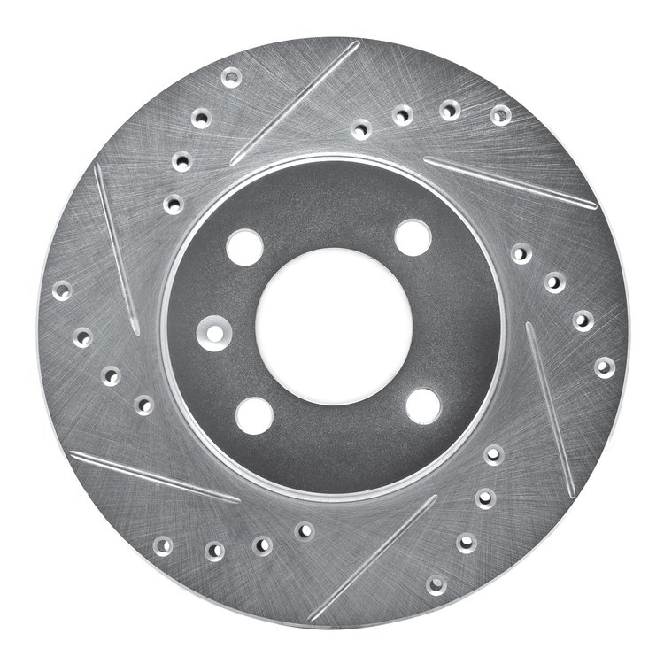 631-74006L Drilled/Slotted Brake Rotor [Silver], 1986-2008 Audi/Volkswagen, Position: Front Left