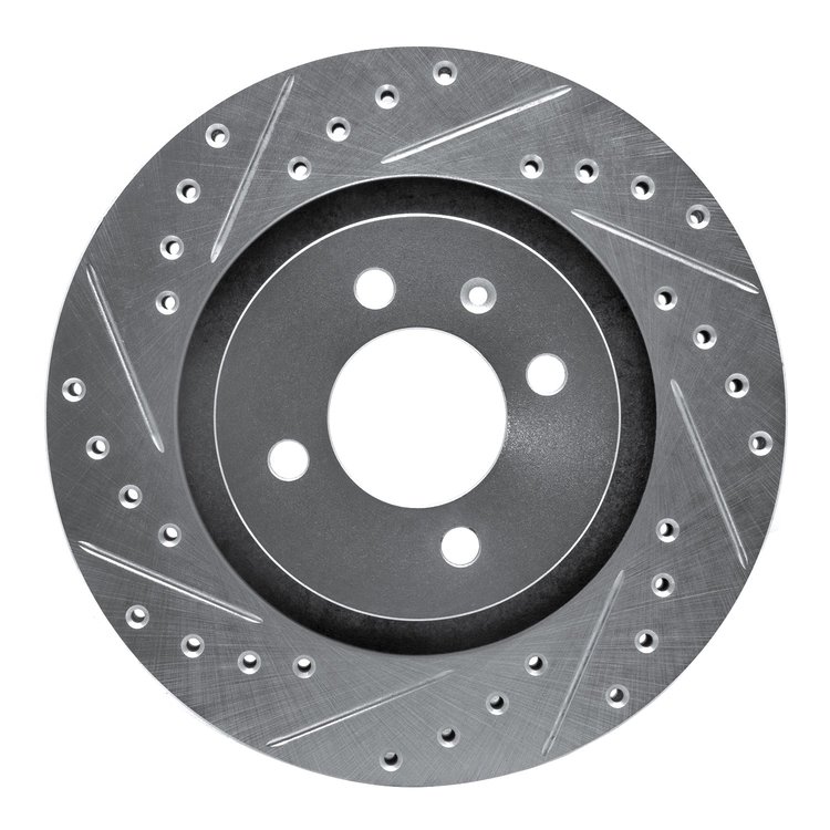 631-74008L Drilled/Slotted Brake Rotor [Silver], 1990-1993 Audi/Volkswagen, Position: Front Left