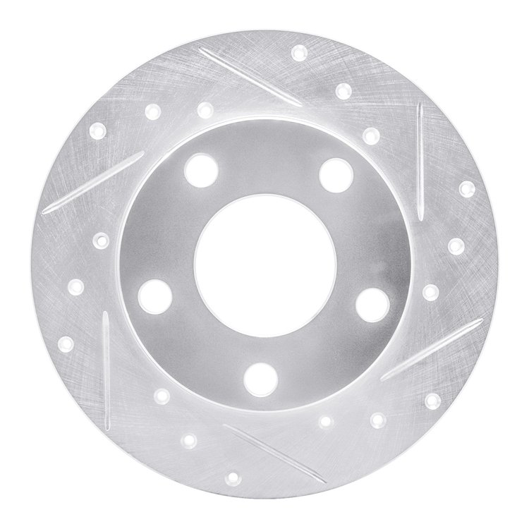 631-74014R Drilled/Slotted Brake Rotor [Silver], 1996-2005 Audi/Volkswagen, Position: Rear Right