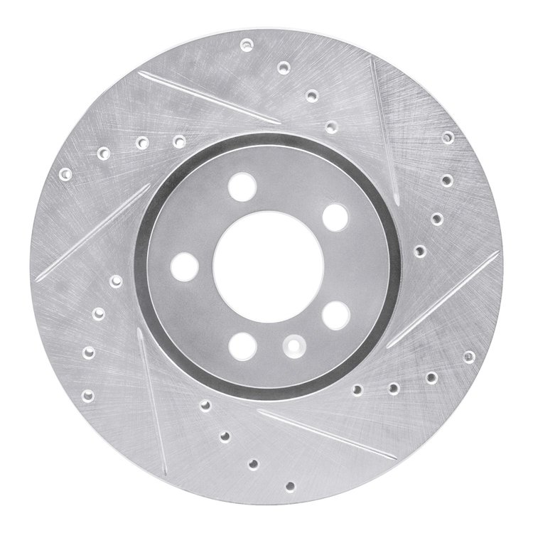 631-74015R Drilled/Slotted Brake Rotor [Silver], 1996-1998 Audi/Volkswagen, Position: Front Right