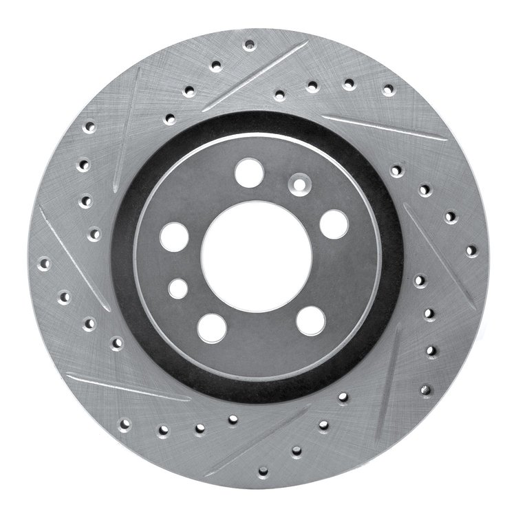 631-74016L Drilled/Slotted Brake Rotor [Silver], 1998-2015 Audi/Volkswagen, Position: Front Left