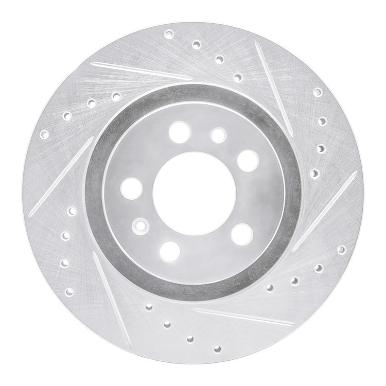 631-74016R Drilled/Slotted Brake Rotor [Silver], 1998-2015 Audi/Volkswagen, Position: Front Right