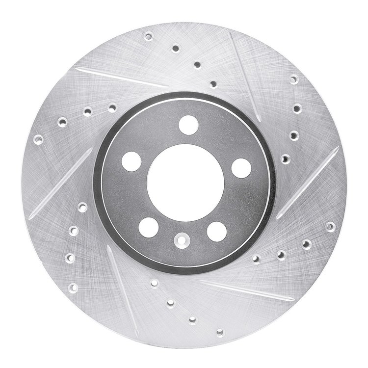 631-74020R Drilled/Slotted Brake Rotor [Silver], 1998-2018 Audi/Volkswagen, Position: Front Right