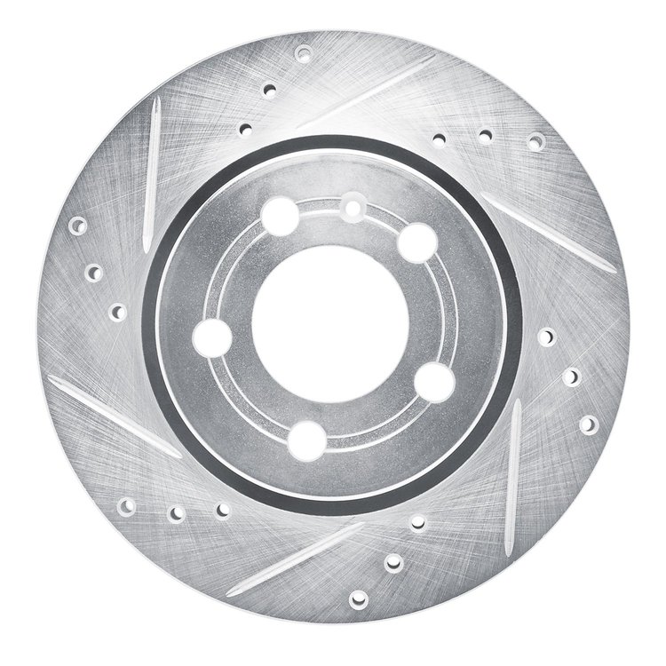 631-74022L Drilled/Slotted Brake Rotor [Silver], 2000-2006 Audi/Volkswagen, Position: Rear Left