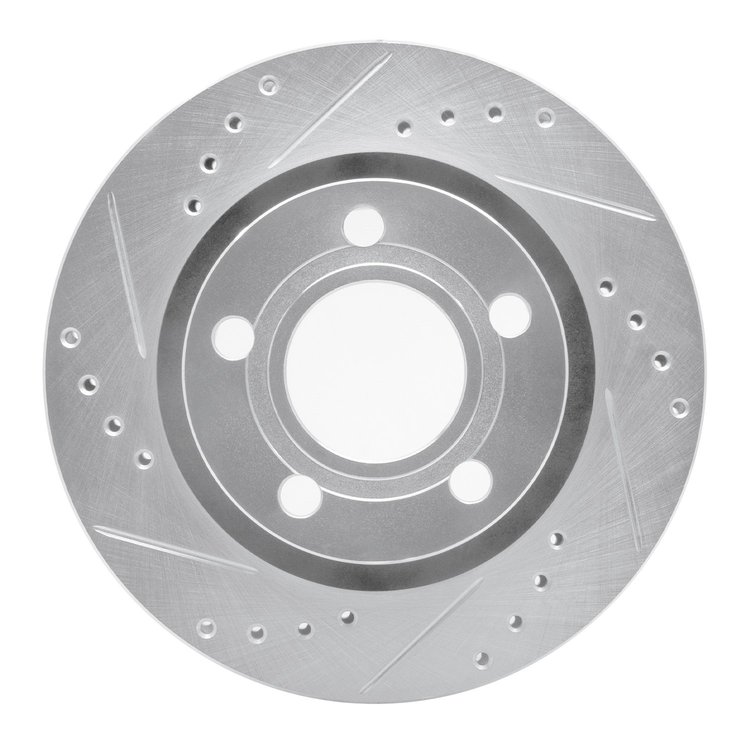 631-74023L Drilled/Slotted Brake Rotor [Silver], 1999-2005 Audi/Volkswagen, Position: Rear Left