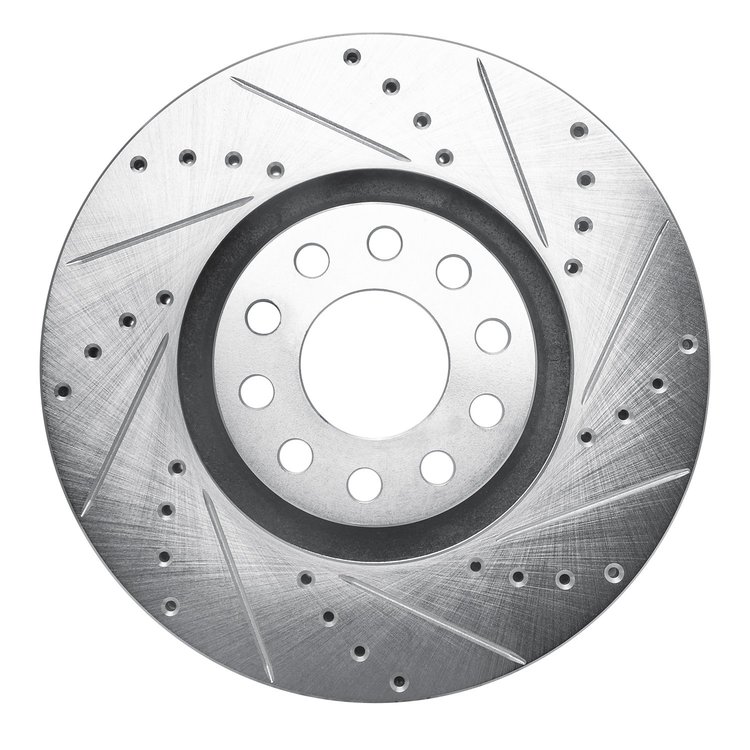 631-74024R Drilled/Slotted Brake Rotor [Silver], 2002-2005 Audi/Volkswagen, Position: Front Right