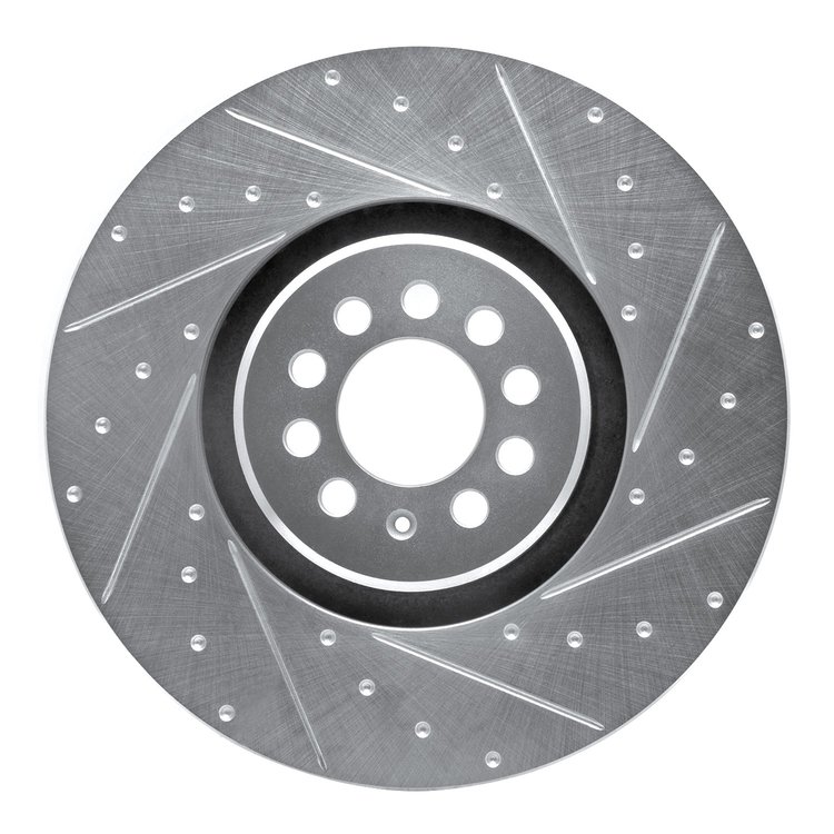 631-74025D Drilled/Slotted Brake Rotor [Silver], 2004-2006 Audi/Volkswagen, Position: Right Front