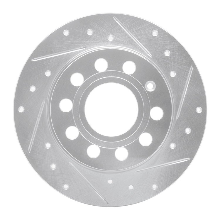631-74033R Drilled/Slotted Brake Rotor [Silver], 2010-2019 Audi/Volkswagen, Position: Rear Right
