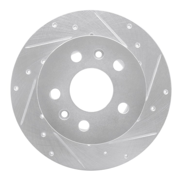 631-74036R Drilled/Slotted Brake Rotor [Silver], 1972-1978 Audi/Volkswagen, Position: Front Right