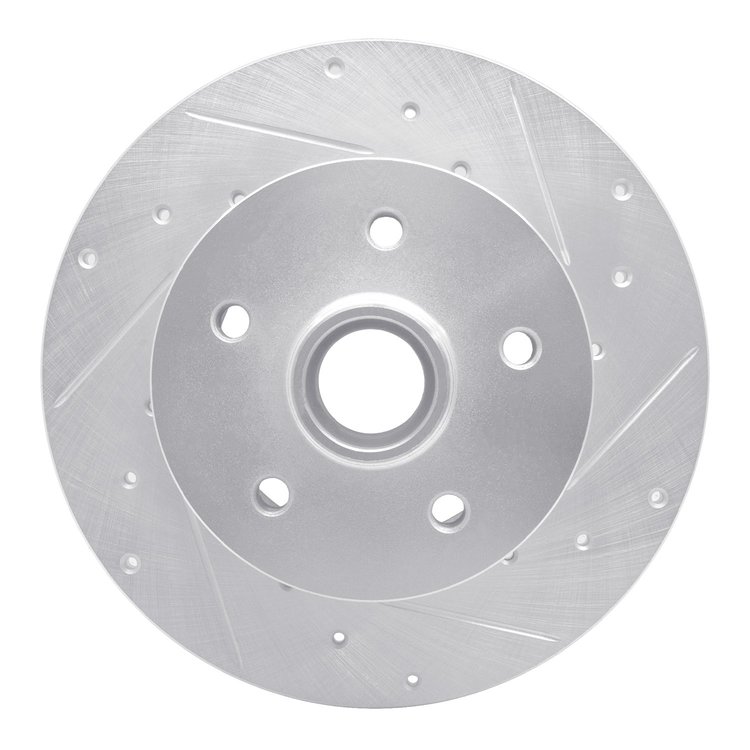 631-74037R Drilled/Slotted Brake Rotor [Silver], 1979-1985 Audi/Volkswagen, Position: Front Right