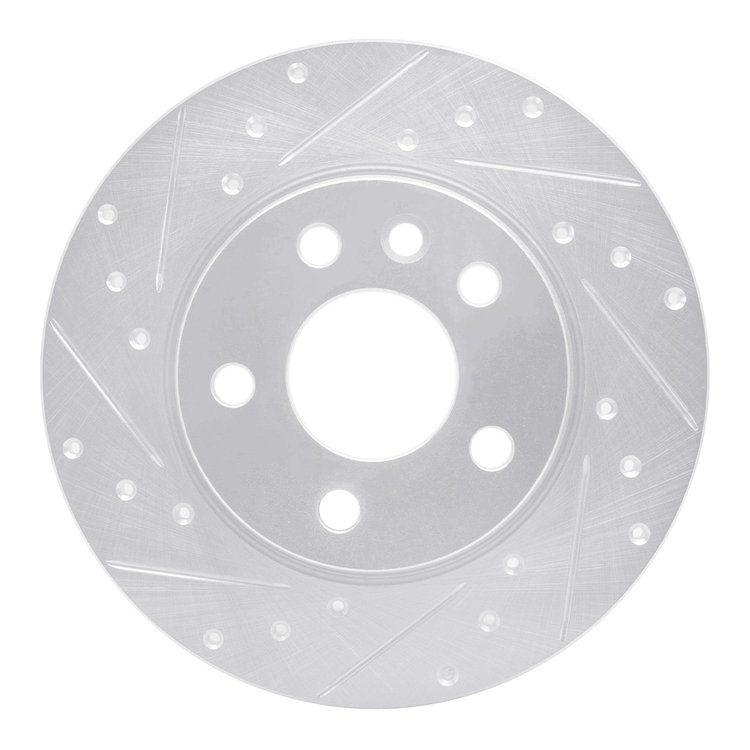 631-74044L Drilled/Slotted Brake Rotor [Silver], 1996-2000 Audi/Volkswagen, Position: Rear Left