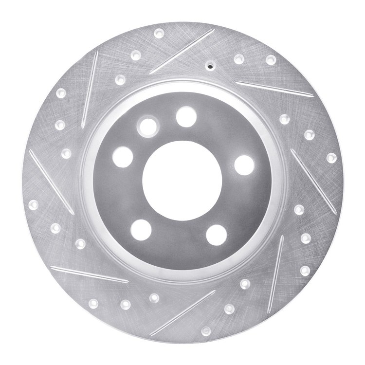 631-74047L Drilled/Slotted Brake Rotor [Silver], 2001-2003 Audi/Volkswagen, Position: Rear Left