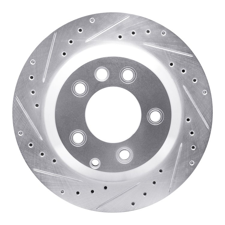 631-74048L Drilled/Slotted Brake Rotor [Silver], 2003-2018 Multiple Makes/Models, Position: Rear Left