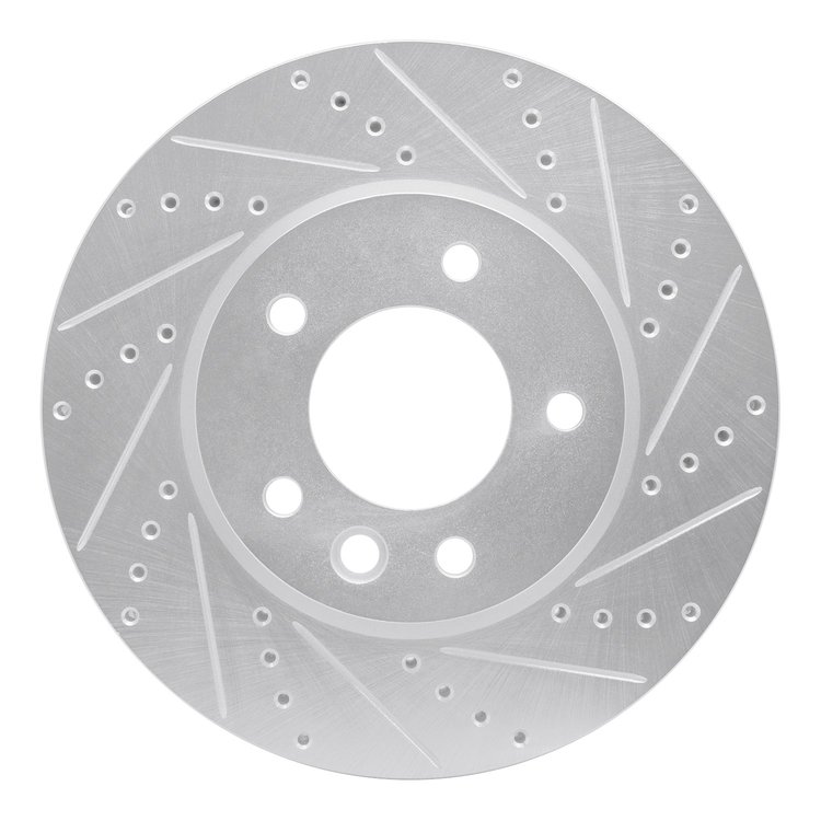 631-74049D Drilled/Slotted Brake Rotor [Silver], 2003-2018 Multiple Makes/Models, Position: Right Front