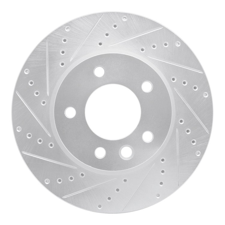 631-74050D Drilled/Slotted Brake Rotor [Silver], 2003-2018 Multiple Makes/Models, Position: Left Front
