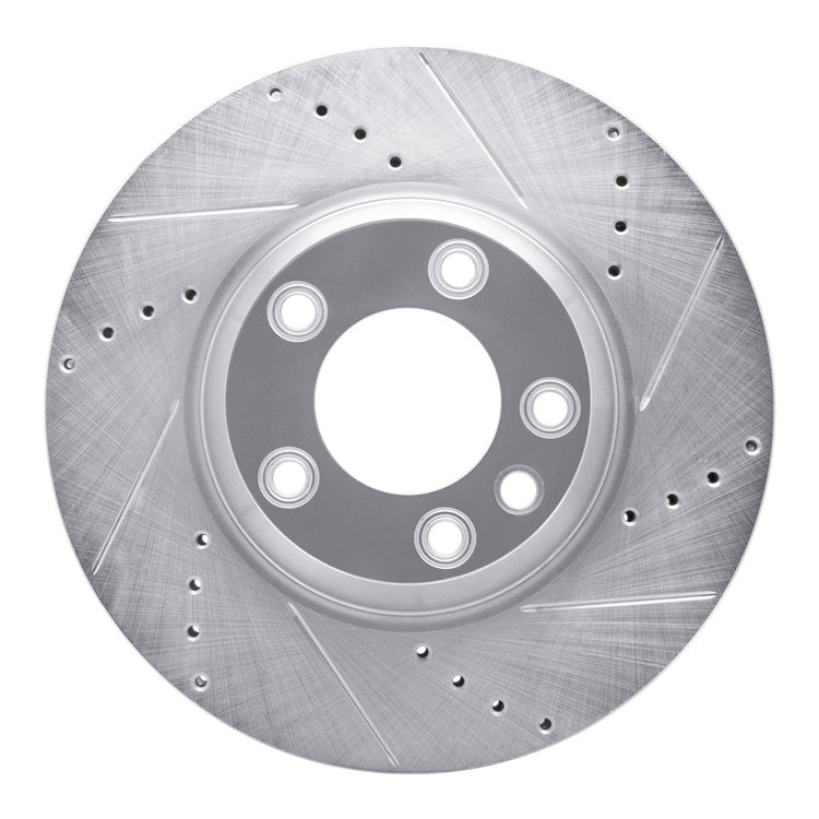 631-74051D Drilled/Slotted Brake Rotor [Silver], 2003-2015 Multiple Makes/Models, Position: Left Front